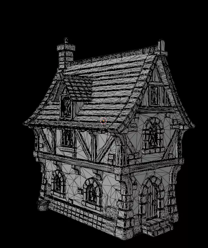Medieval Stylized House 3D model_11