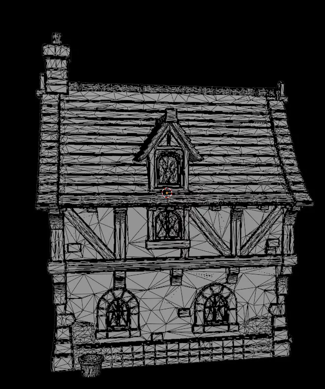 Medieval Stylized House 3D model_10