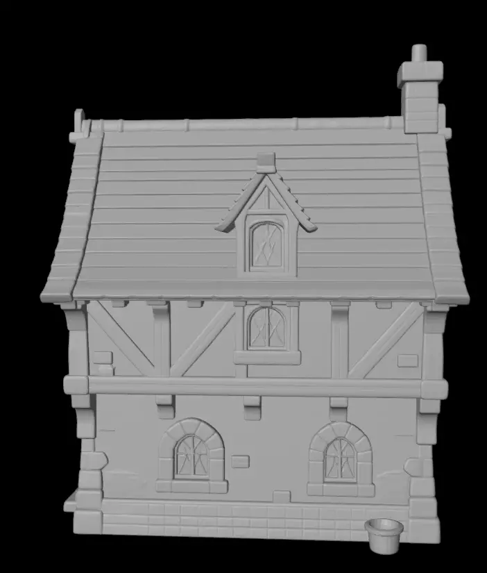 Medieval Stylized House 3D model_7