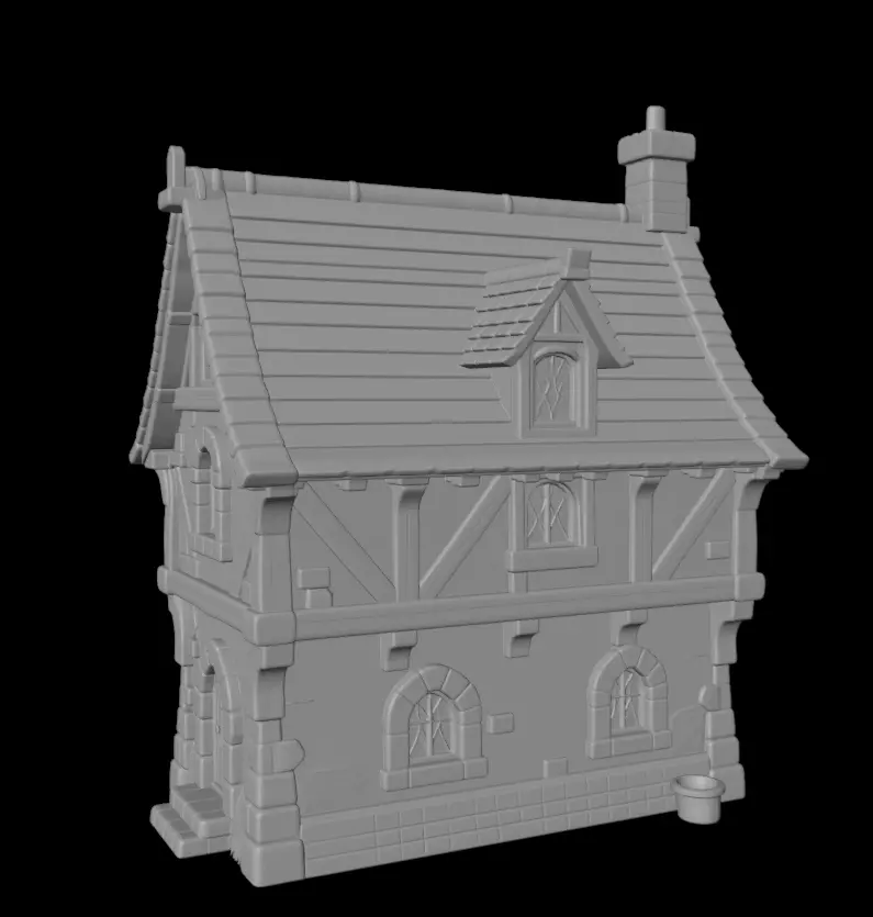 Medieval Stylized House 3D model_8