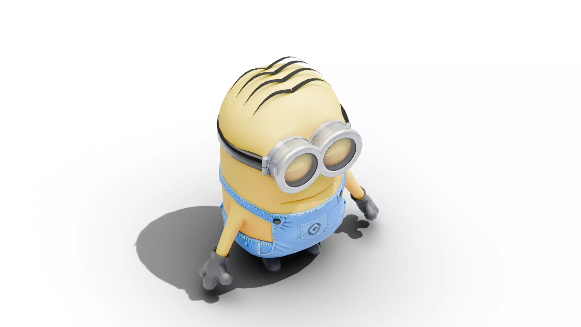 Dave - Minion Low-poly 3D model_7