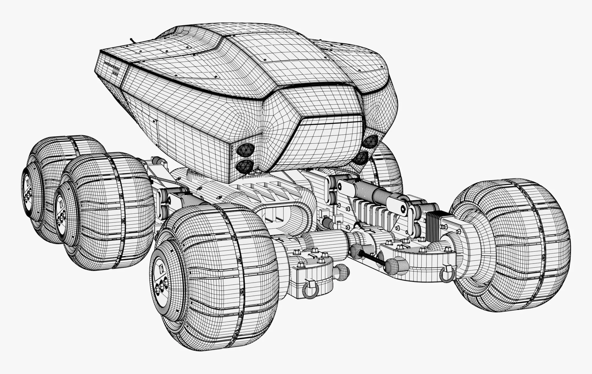 SciFi Exploration Rover Vehicle M1 3D model_9