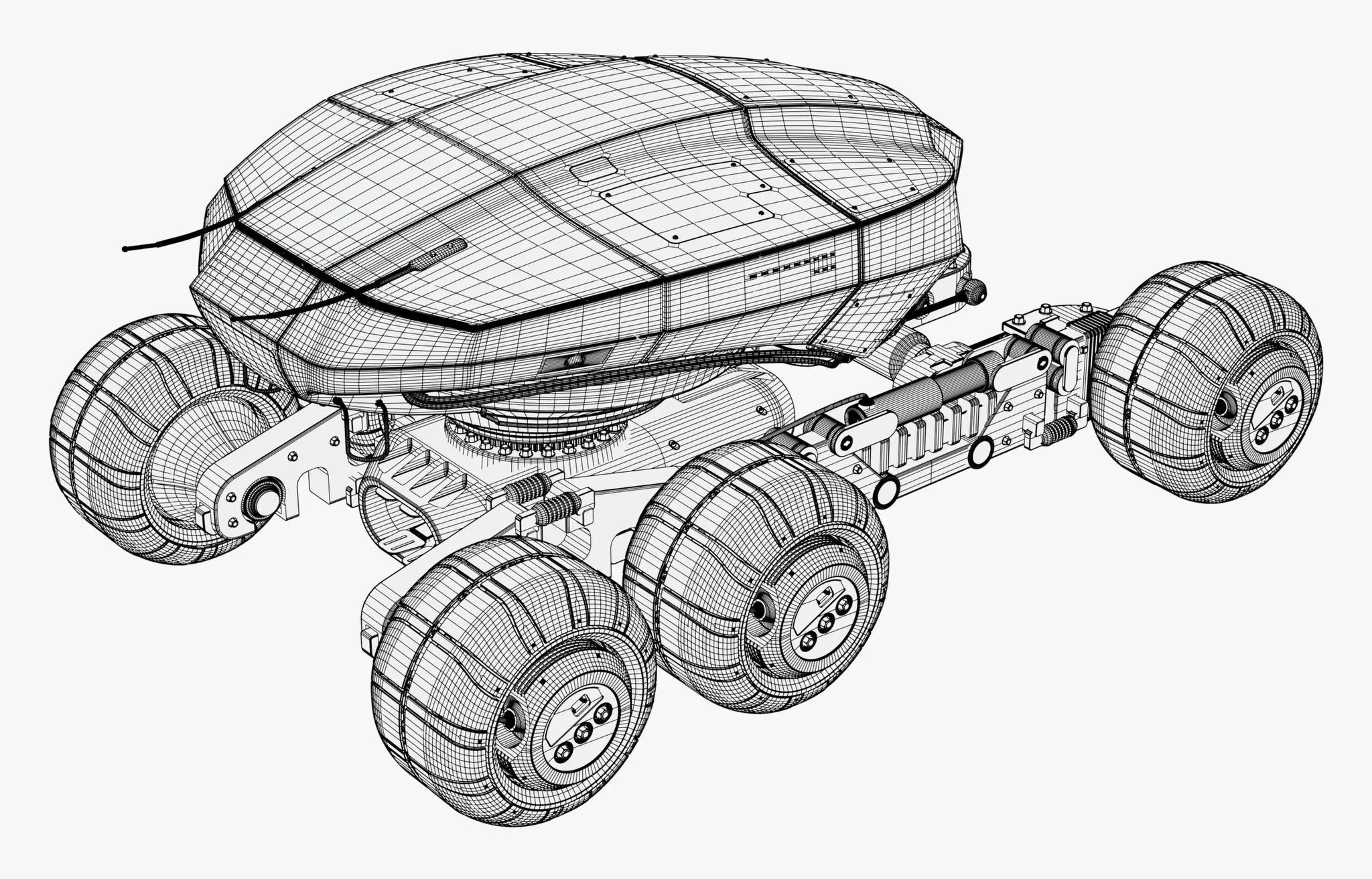 SciFi Exploration Rover Vehicle M1 3D model_10