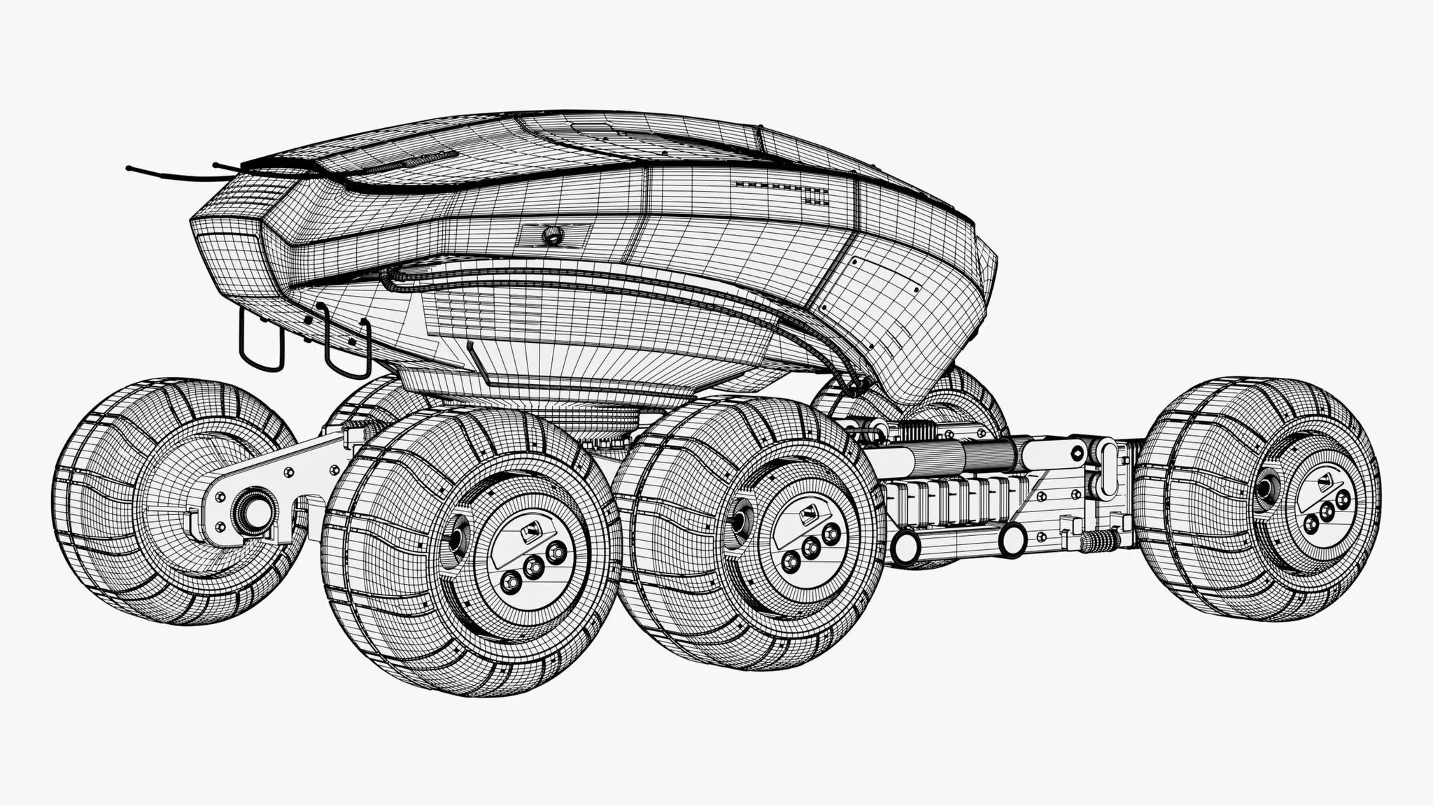 SciFi Exploration Rover Vehicle M1 3D model_7