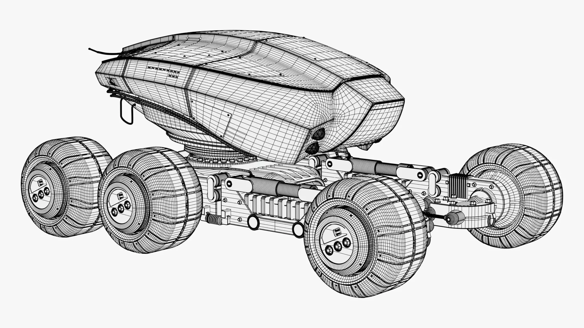 SciFi Exploration Rover Vehicle M1 3D model_11