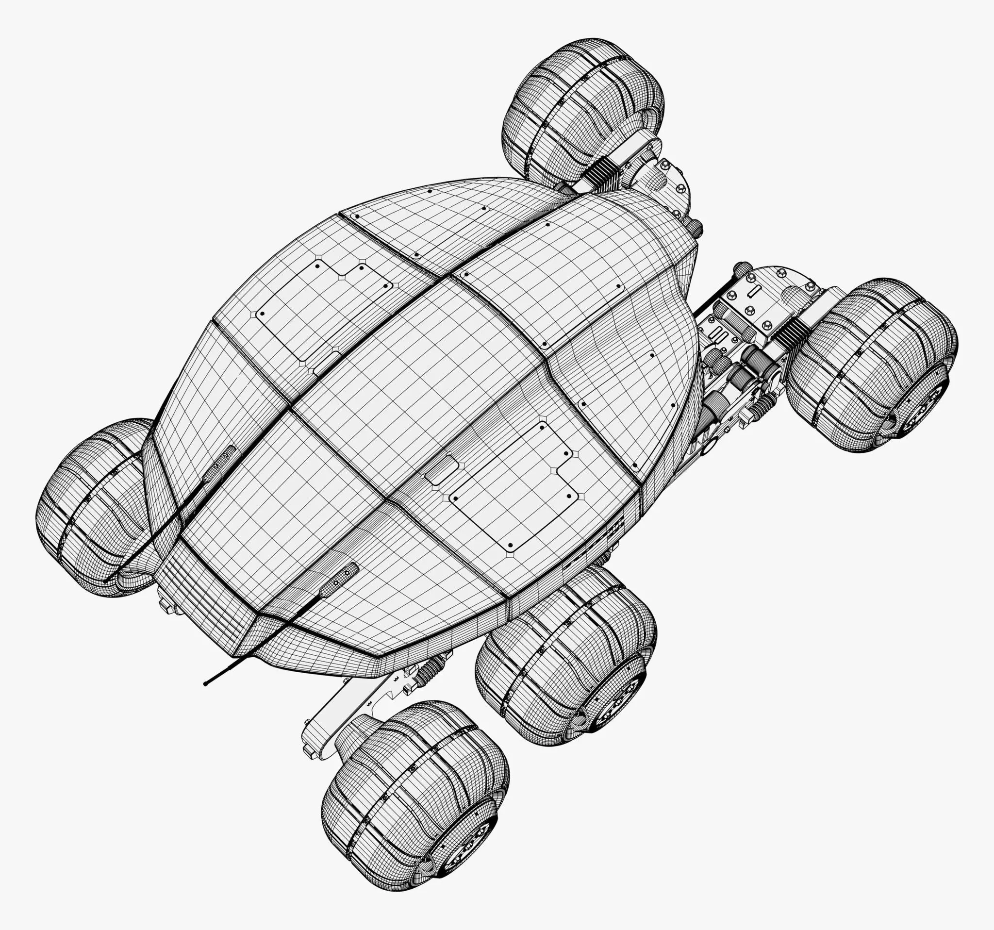 SciFi Exploration Rover Vehicle M1 3D model_8