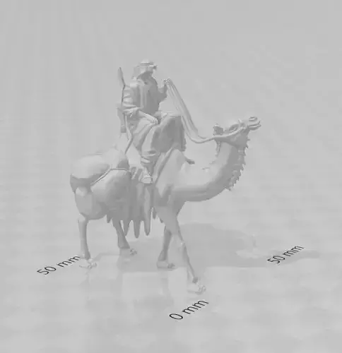 camello dromedario con jinete 3D print model