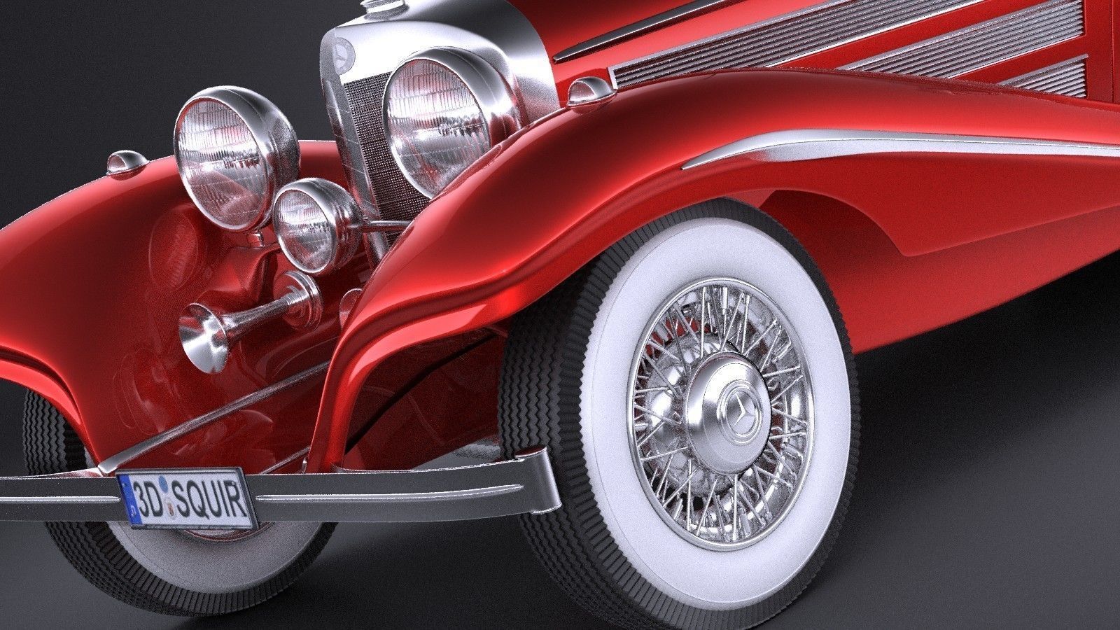 Mercedes 540K 1936 VRAY 3D model_2