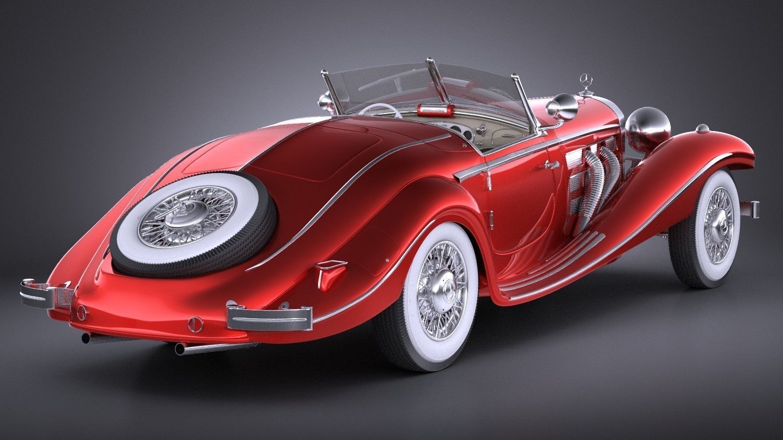 Mercedes 540K 1936 VRAY 3D model_4