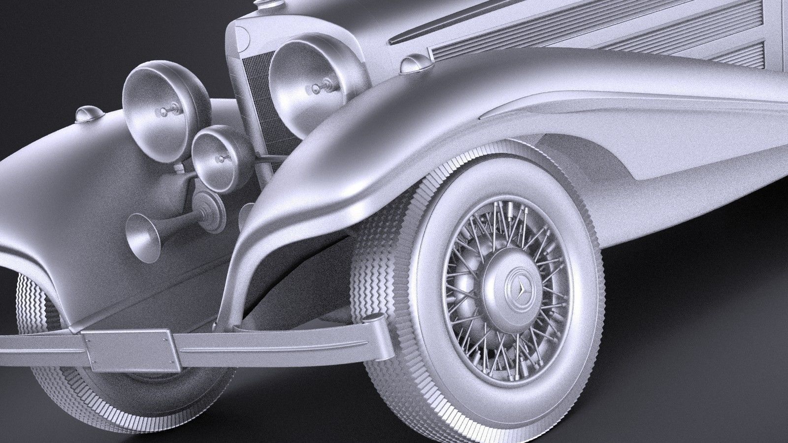 Mercedes 540K 1936 VRAY 3D model_11