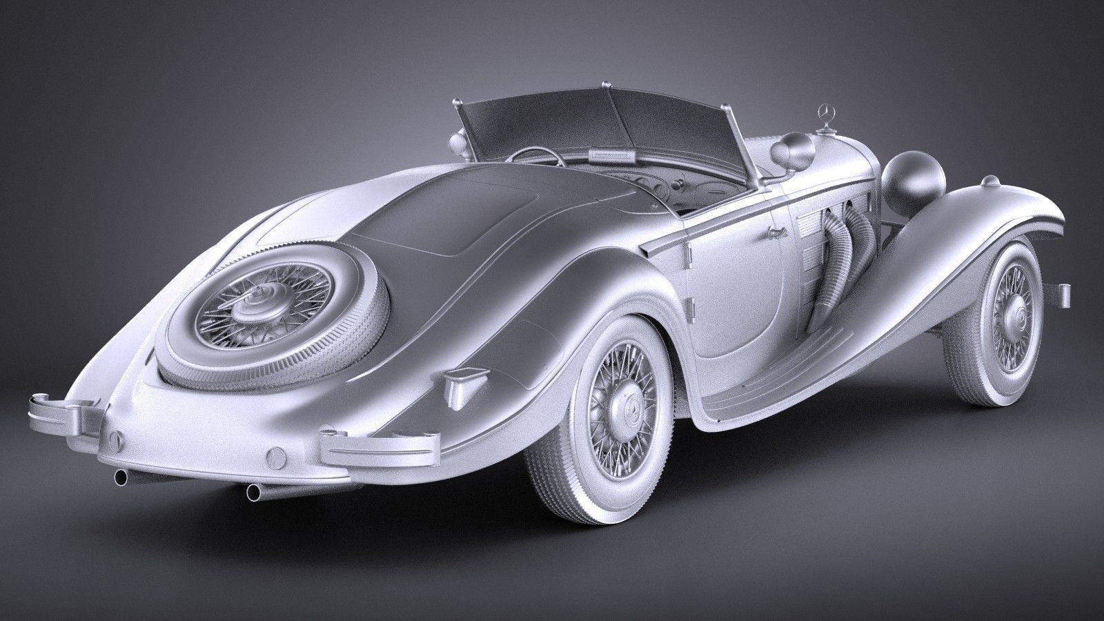 Mercedes 540K 1936 VRAY 3D model_13