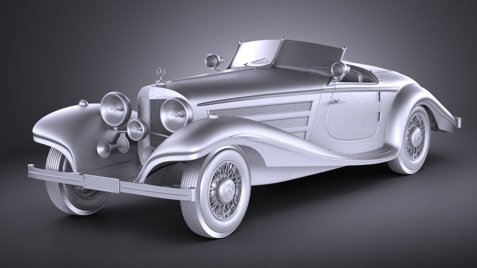 Mercedes 540K 1936 VRAY 3D model_10