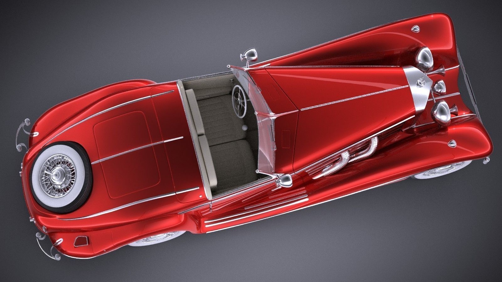 Mercedes 540K 1936 VRAY 3D model_5