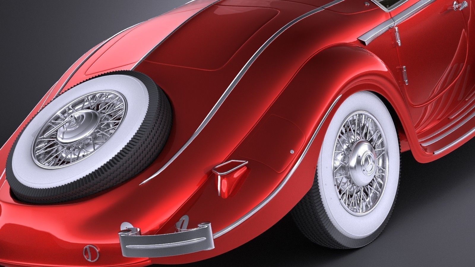 Mercedes 540K 1936 VRAY 3D model_3