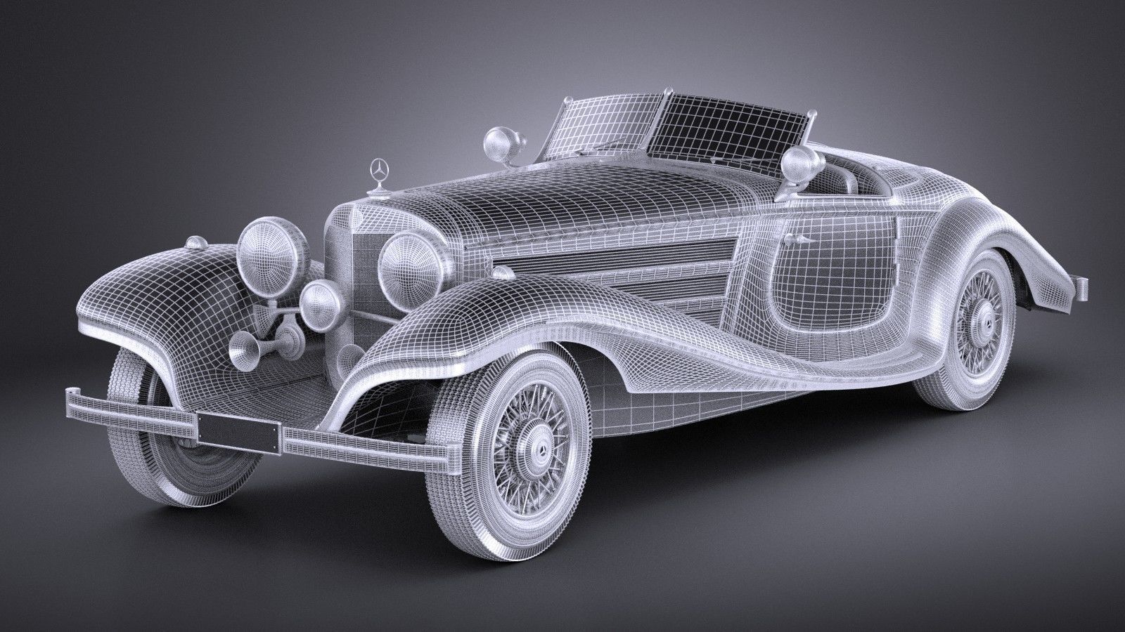 Mercedes 540K 1936 VRAY 3D model_14