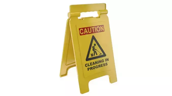 Cleaning In Progress Sign