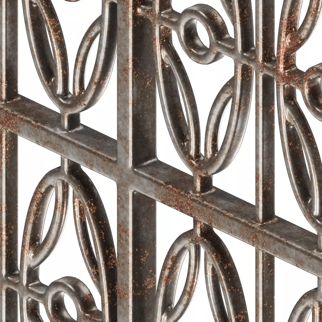 Rusty Premium Window Grill 3D model_3
