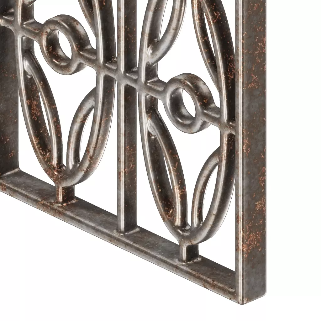 Rusty Premium Window Grill 3D model_4