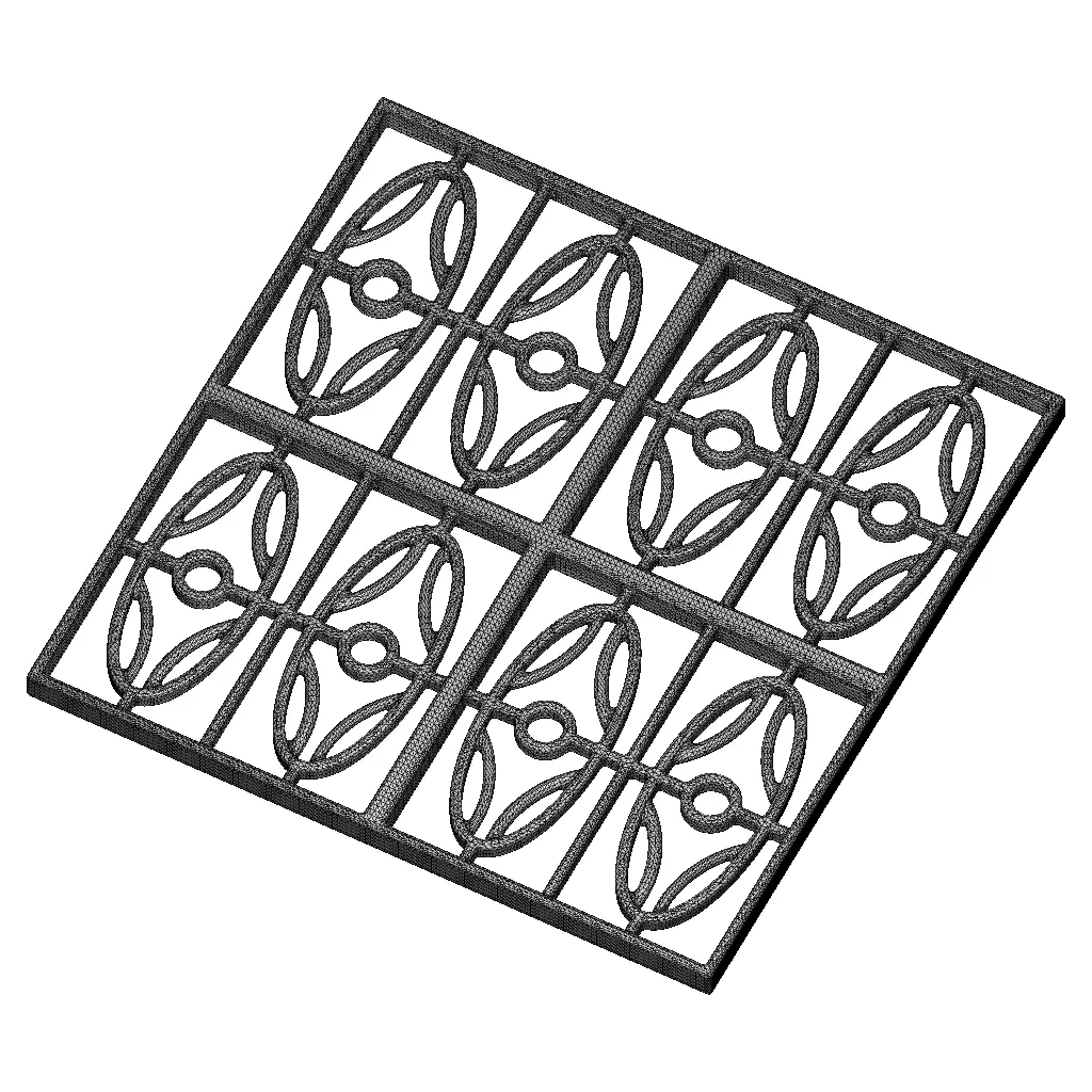 Rusty Premium Window Grill 3D model_5