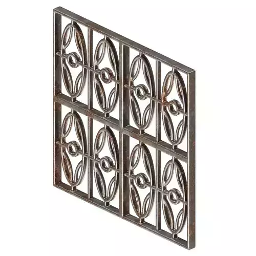 Rusty Premium Window Grill 3D model