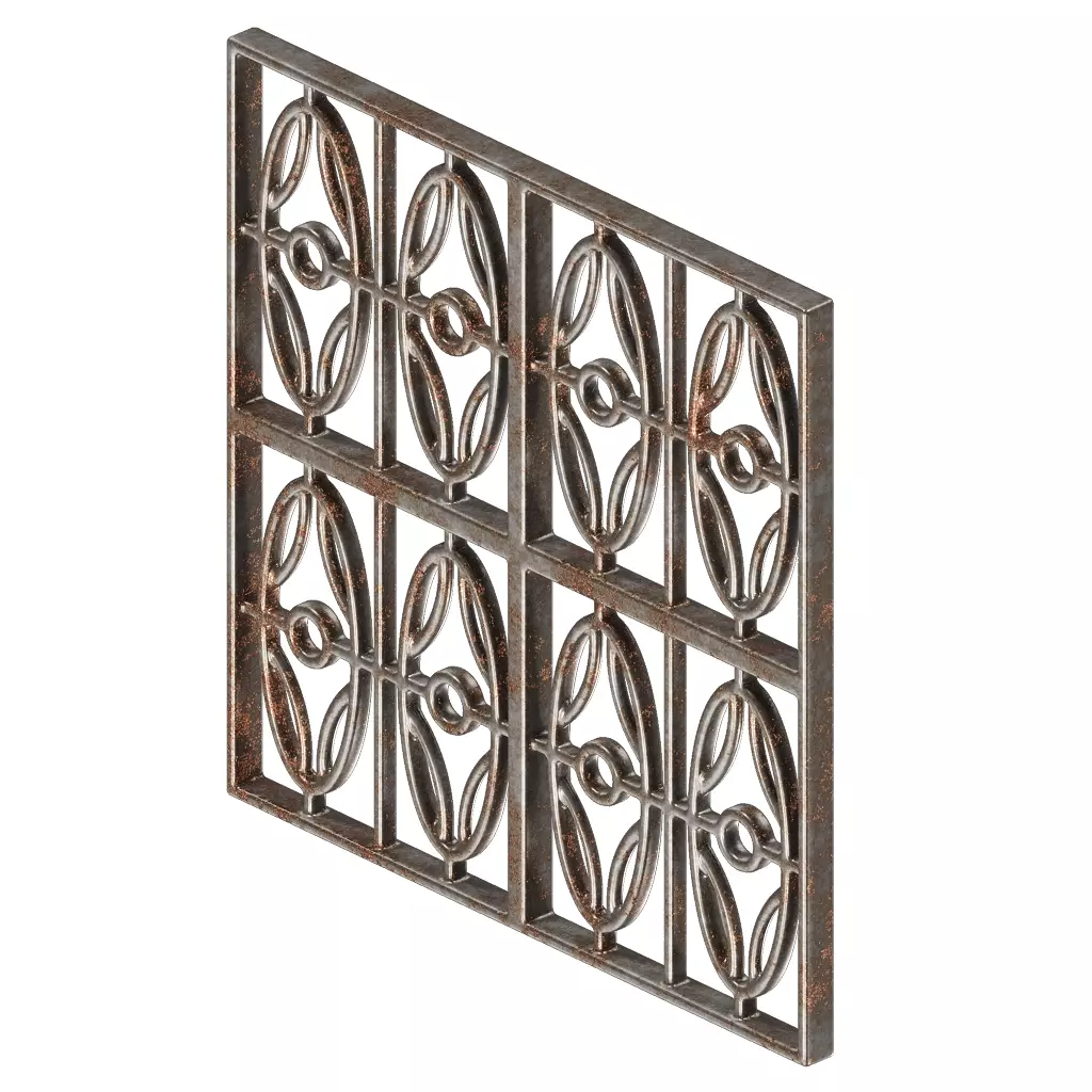 Rusty Premium Window Grill 3D model_0