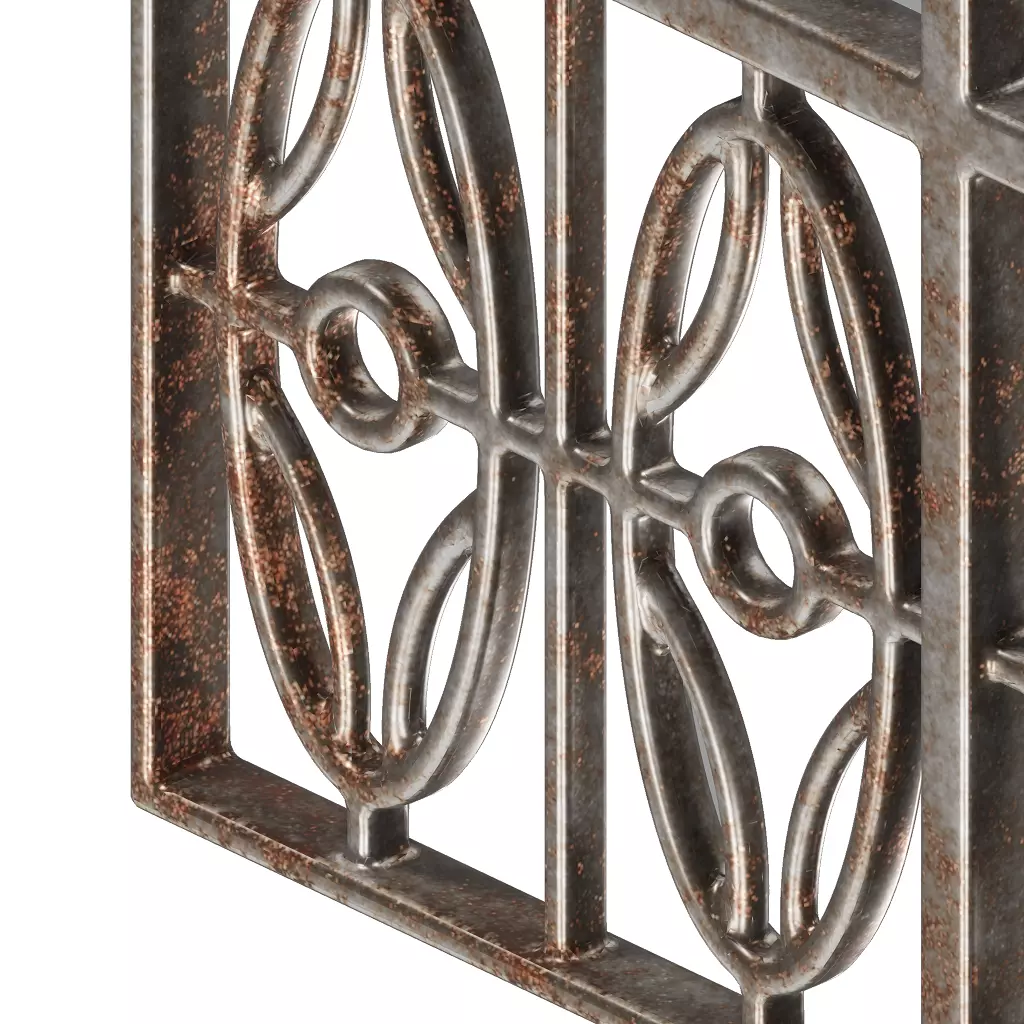 Rusty Premium Window Grill 3D model_2
