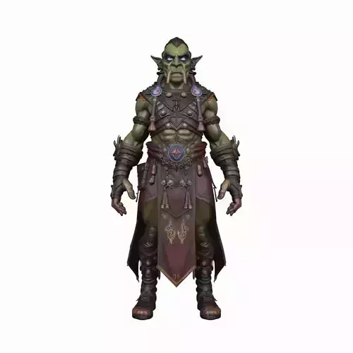 Imposing Arcane Female Orc Mage 3D Model in World of  Style