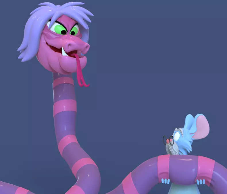 PACK MADAM MIM AND MERLIN THE SWORD IN THE STONE-PARTSnCOMPLETE 3D print model_10