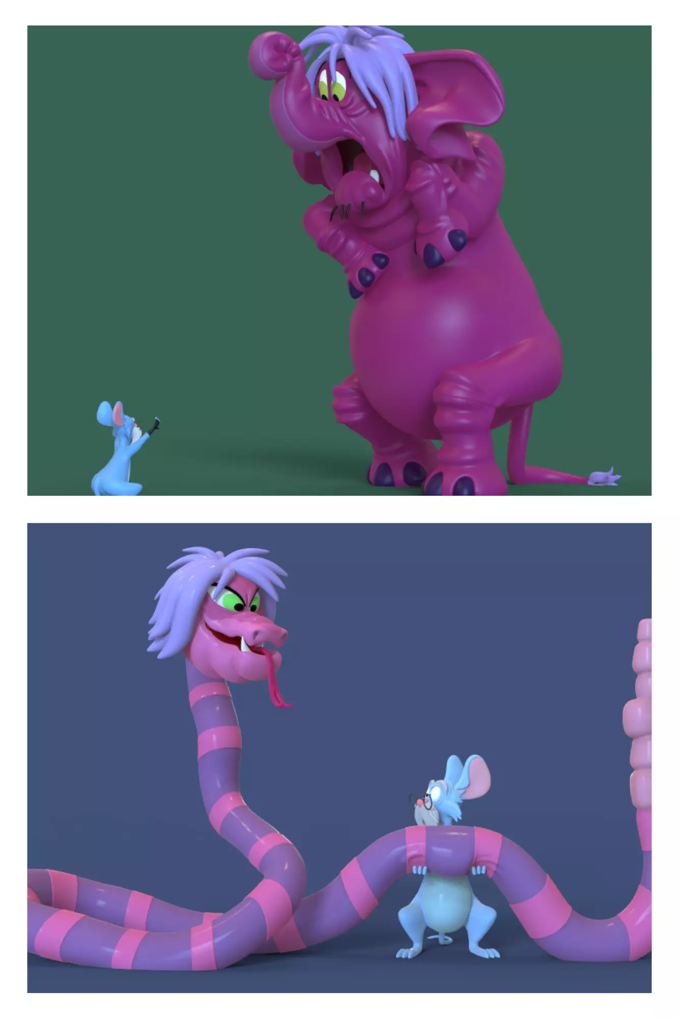 PACK MADAM MIM AND MERLIN THE SWORD IN THE STONE-PARTSnCOMPLETE 3D print model_0