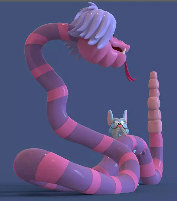 PACK MADAM MIM AND MERLIN THE SWORD IN THE STONE-PARTSnCOMPLETE 3D print model_7