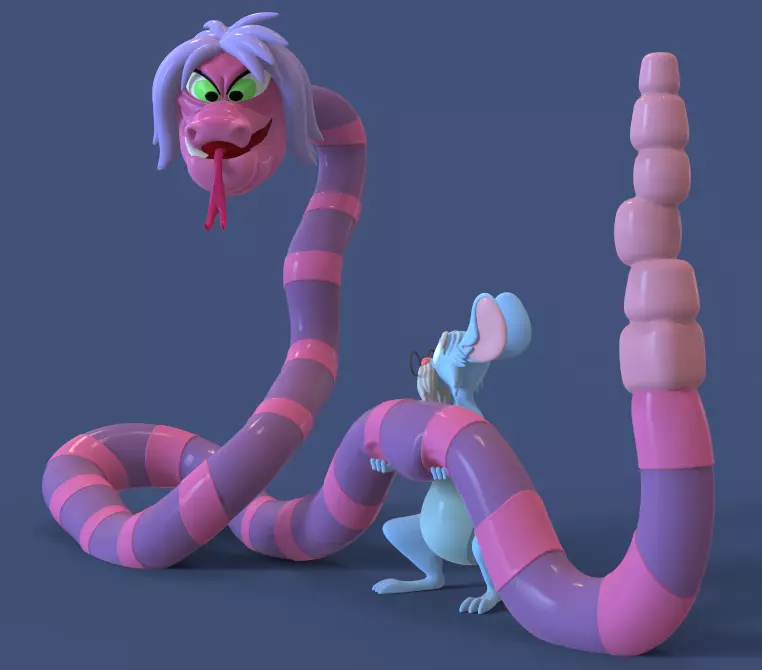 PACK MADAM MIM AND MERLIN THE SWORD IN THE STONE-PARTSnCOMPLETE 3D print model_2