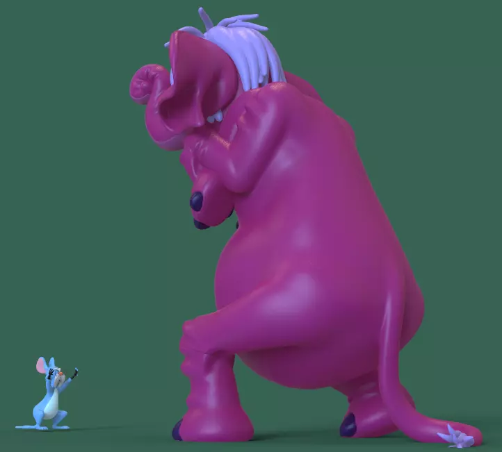 PACK MADAM MIM AND MERLIN THE SWORD IN THE STONE-PARTSnCOMPLETE 3D print model_13