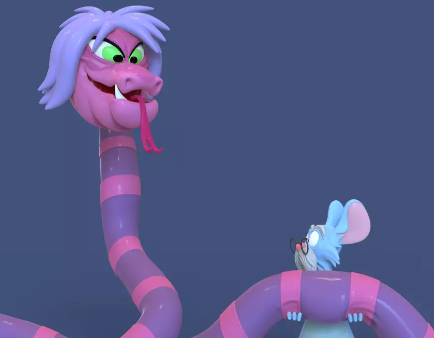 PACK MADAM MIM AND MERLIN THE SWORD IN THE STONE-PARTSnCOMPLETE 3D print model_9