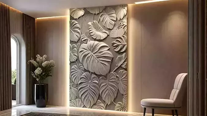 modern panel wall decor set relief stl mural CNC 250