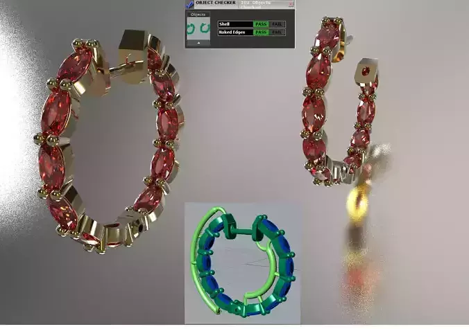 Infinity Hoop Earrings with Oval Ruby je0159