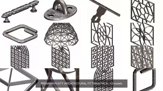 PREMIUM RUSTY ARCHITECTURAL FITTINGS PACK 3D Model Collection