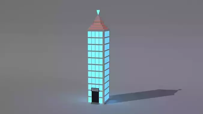 Modern City Office Building Low Poly Asset