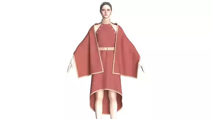 Girls Cape Dress V13