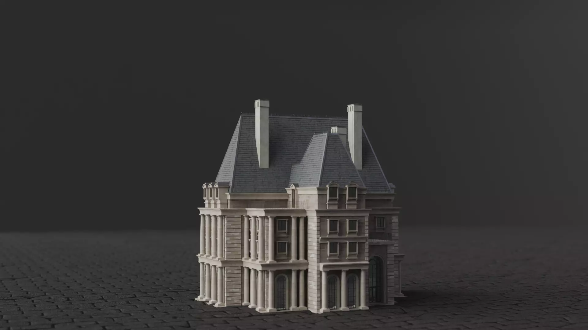 Classical European Building - House 19 3D model_0