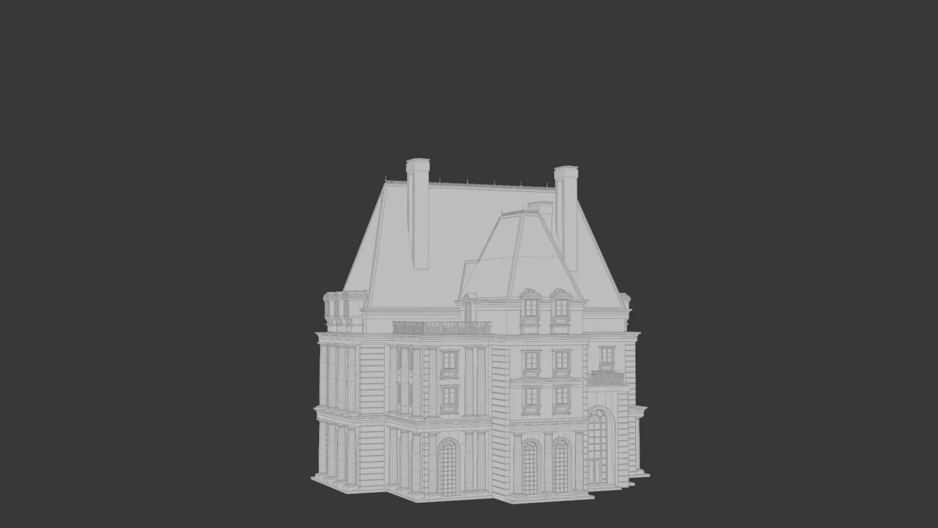 Classical European Building - House 19 3D model_1