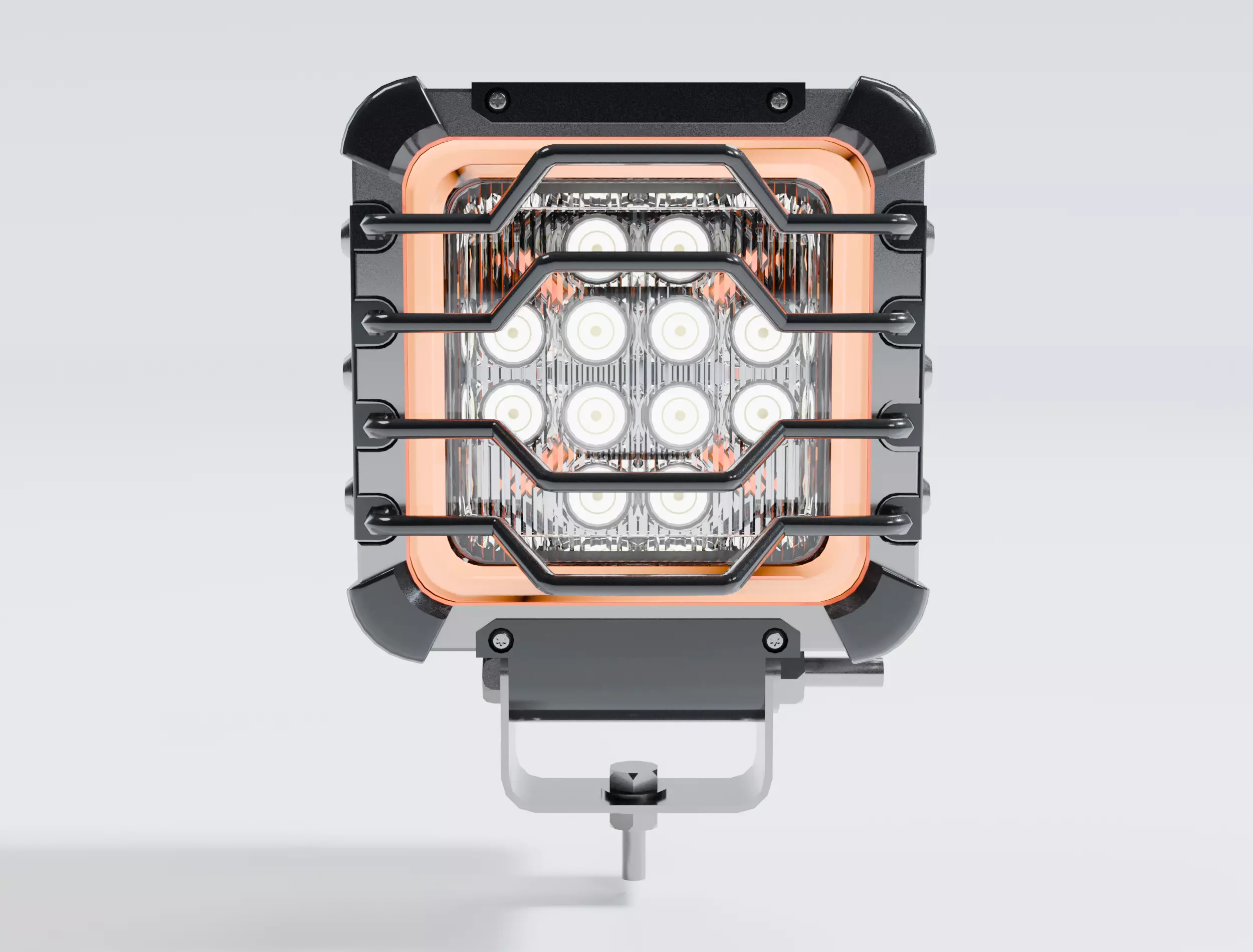 LED Work Lights Offroad Light Low-poly 3D model_1