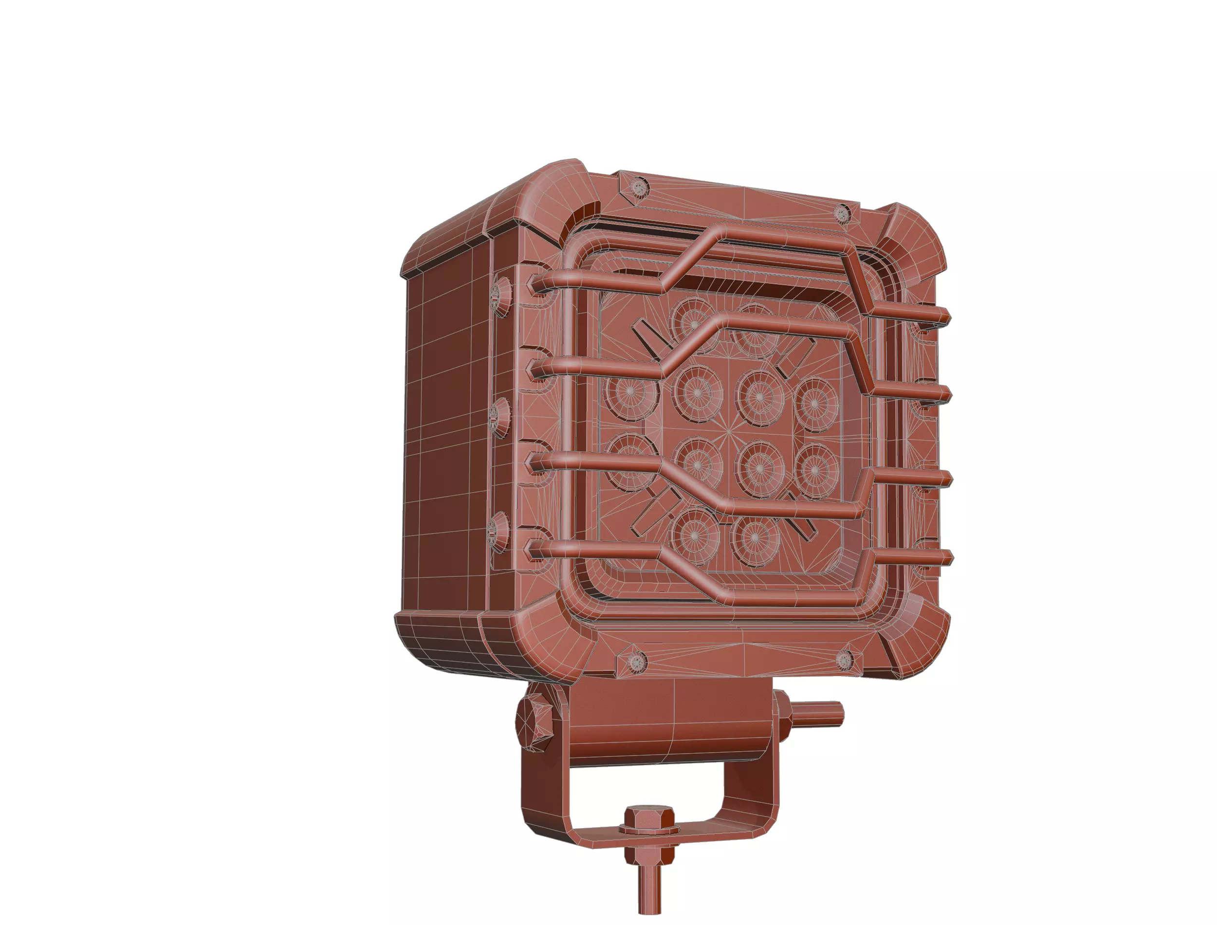 LED Work Lights Offroad Light Low-poly 3D model_8