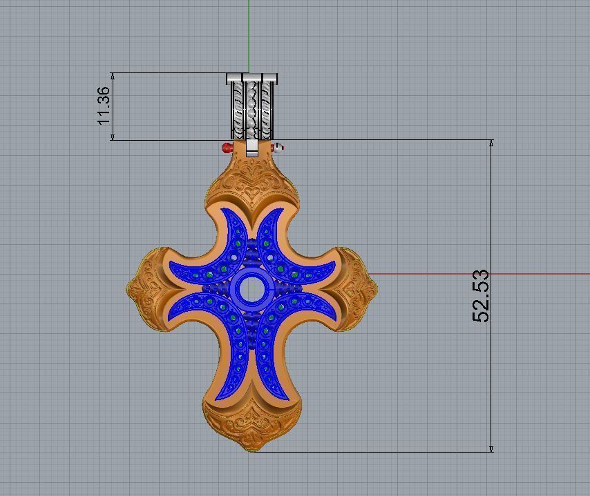 Cross Pendant 3D print model_2