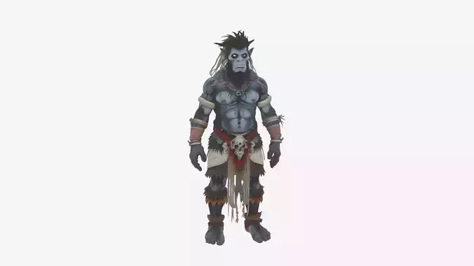 Detailed Mystical World of  Troll Witch Doctor 3D Model