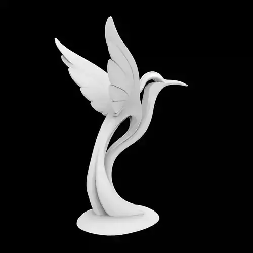 Abstract Flowing Hummingbird Sculpture 3D Print Model