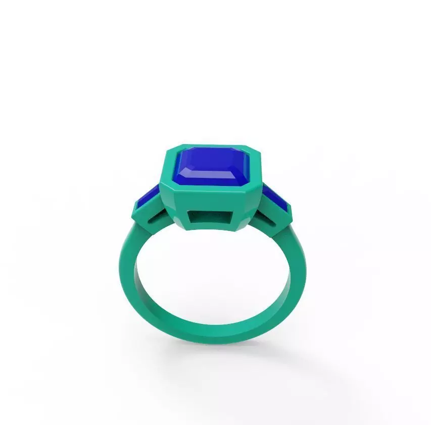 Three stone ring     002 3D print model_7