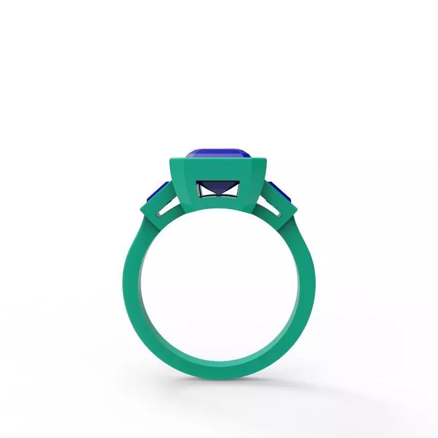Three stone ring     002 3D print model_5