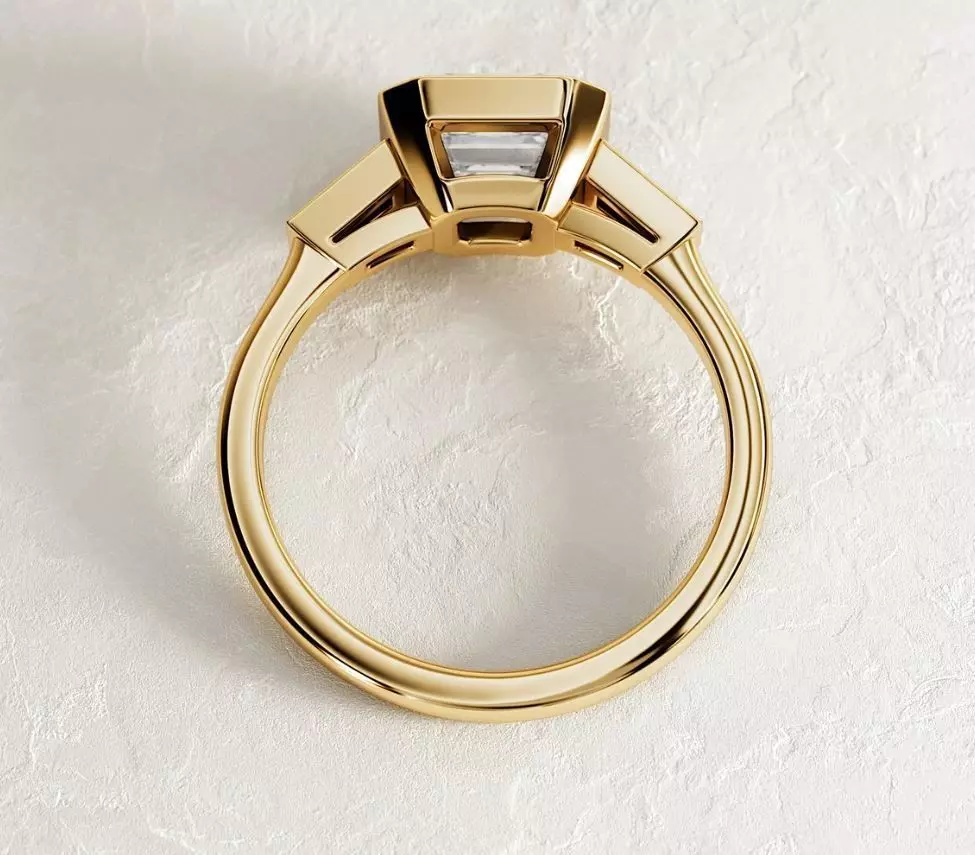 Three stone ring     002 3D print model_3