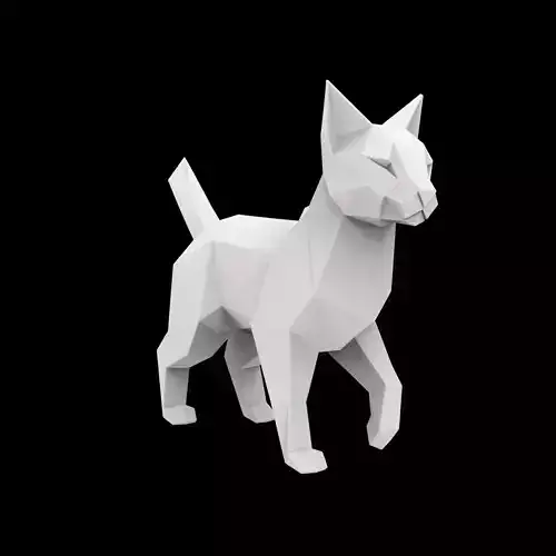 Abstract Geometric Cat Sculpture 3D Print Model