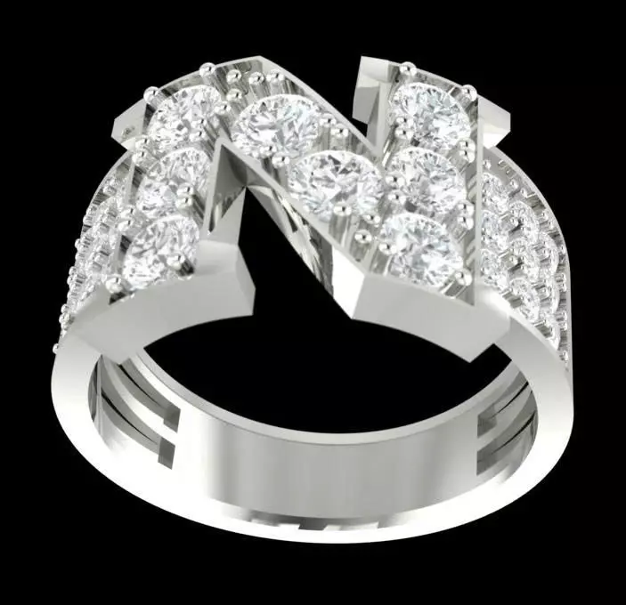 The N Ring  a refined symbol of individuality 3D print model_4